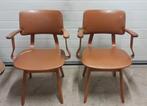 2 vintage houten stoelen fauteuil met armleuningen, Antiek en Kunst, Ophalen