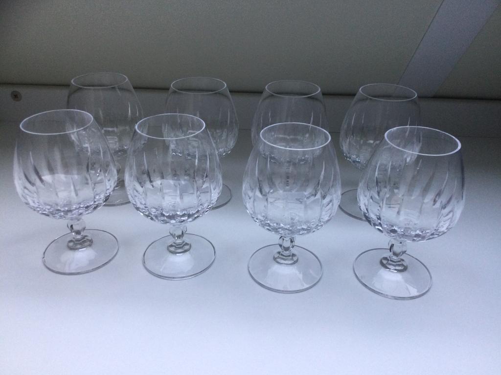 Aangeb. 8 Kristallen whiskey/ cognac glazen, Ophalen, Zo goed als nieuw, Overige typen