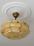 Vintage Art Deco Plafondlamp, Ophalen, Gebruikt, Glas, Minder dan 50 cm