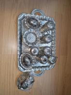Zilverkleurig turkse koffie servies, Overige materialen, Ophalen of Verzenden, Zo goed als nieuw, Overige stijlen