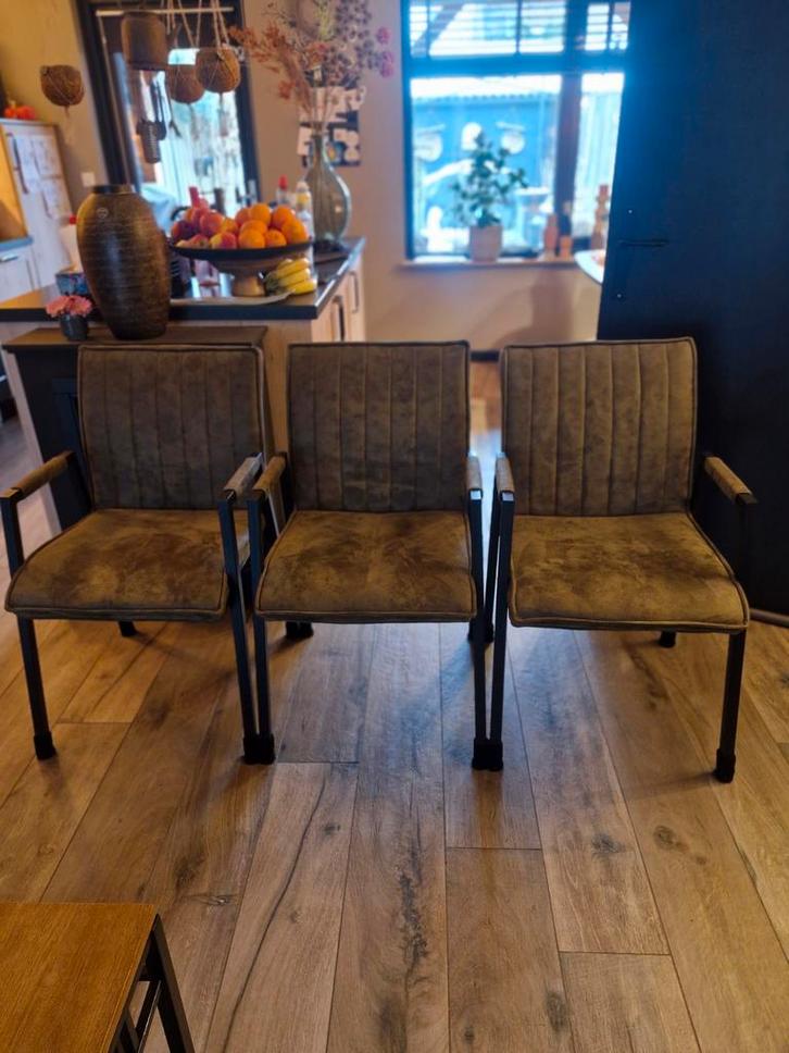 5 De Bommel Eetkamerstoelen - Goede Staat, Huis en Inrichting, Stoelen, Gebruikt, Vijf, Zes of meer stoelen, Metaal, Stof, Overige kleuren