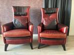 Mol & Geurts design fauteuils – set van 2 – echt leer, Huis en Inrichting, Gebruikt, Ophalen of Verzenden, 50 tot 75 cm, Leer