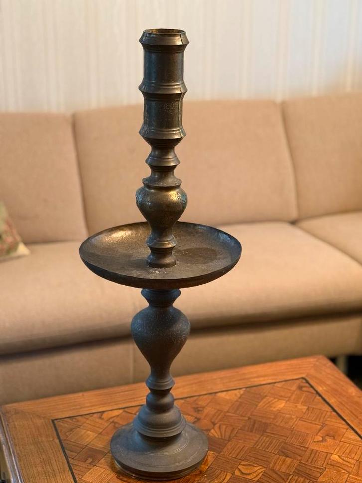 Oude Kerk Kandelaar - 74cm, Antiek en Kunst, Antiek | Kandelaars, Koper of Brons, Ophalen