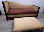Art deco chaise longue met voetenbank, Ophalen, Hout, Gebruikt, Eenpersoons