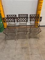 Smeedijzeren Tuinstoelen Set (8 stuks), Tuin en Terras, Ophalen, Gebruikt, Metaal
