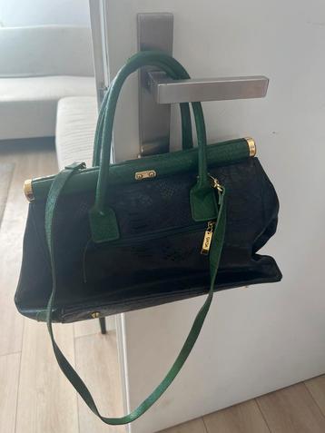 Giada pelle made in italie zwart groen goud tas beschikbaar voor biedingen