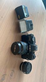 Minolta spiegelreflex camera met macro lens en telelens, Ophalen of Verzenden, Gebruikt, Spiegelreflex, Minolta