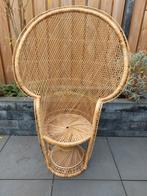 Vintage rotan/rieten pauwenstoel, Ophalen, Zo goed als nieuw, Stoel(en)