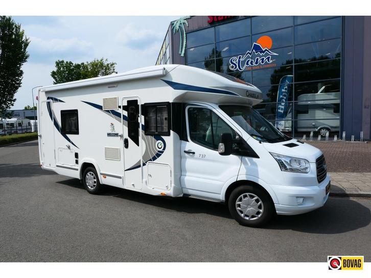 Chausson Welcome 737 Enk. Bed en hefbed, Caravans en Kamperen, Campers, tot en met 4, Half-integraal, Chausson, Diesel, Handgeschakeld