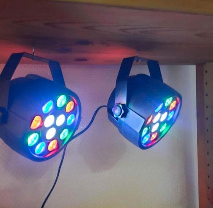 2 nieuwe Led par feest disco lichten met DMX, Muziek en Instrumenten, Licht en Laser, Zo goed als nieuw, Licht, Ophalen of Verzenden