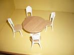 Mie18<> metalen tafel met stoeltjes marjanne modelle, Poppenhuis, Zo goed als nieuw, Verzenden