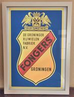 FONGERS Groningen FIETS RECLAME Affiche Poster in Lijst, Verzamelen, Ophalen of Verzenden, Nieuw, Reclamebord