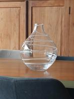 vaas met witte streep, Gebruikt, Wit, Ophalen of Verzenden, Glas