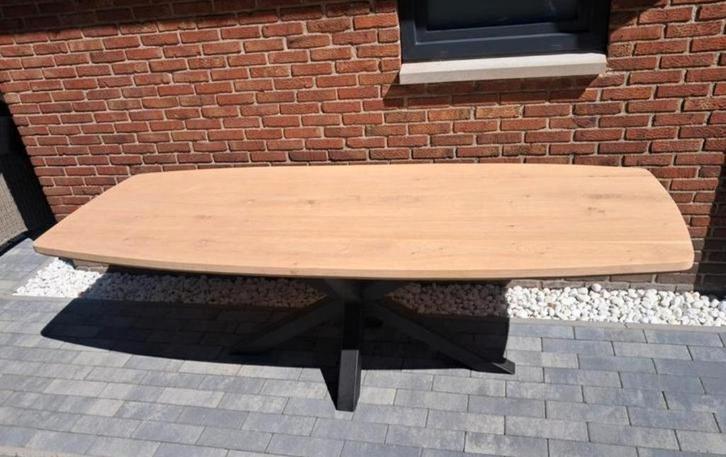 Deens ovale eettafel, massief eiken, 260x100cm, Huis en Inrichting, Tafels | Eettafels, Ophalen of Verzenden