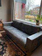 Leren bank en stoel, Gebruikt, Driepersoons, Ophalen of Verzenden, Industrieel