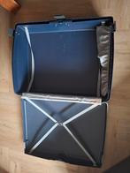 Grote blauwe koffer met cijferslot - 80x63x25 cm, Gebruikt, Hard kunststof, Slot, Ophalen of Verzenden