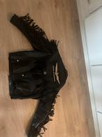 Zwarte Leren Jas met Franjes, Motoren, Ophalen, Tweedehands, Heren, Jas | leer