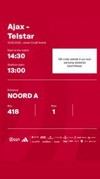 1 Ajax - Telstar Kaartje, Tickets en Kaartjes, Eén persoon, Augustus