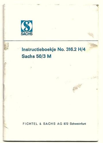 Sachs 50 /3 instructieboek 3 versnellingen (7511z) bromfiets beschikbaar voor biedingen