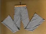 Zwart-witte illusie broek Maat XXS  FB sister flared legging, Zwart, Ophalen of Verzenden, Zo goed als nieuw, Maat 34 (XS) of kleiner