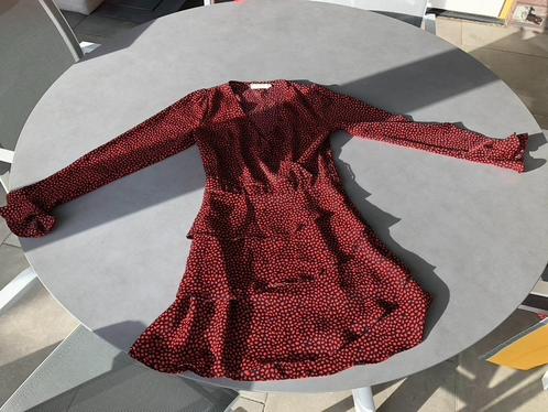 Rood/zwart My JEWELLERY overslag jurkje, maat S, Kleding | Dames, Jurken, Zo goed als nieuw, Maat 36 (S), Rood, Boven de knie