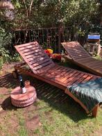2x houten ligbed ikea, Tuin en Terras, Ophalen, Hout
