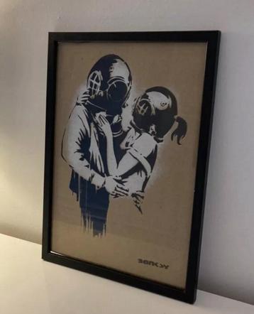 BANKSY : werk beperkt tot 50 exemplaren. ingelijst verkocht beschikbaar voor biedingen