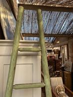 Frans brocante groene plukladder houten ladder, Antiek en Kunst, Ophalen