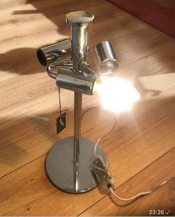 Tafellamp Chrome Touch E14 en 3 fittingen. Max. 40 Watt beschikbaar voor biedingen