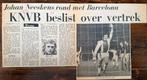 Voetbal Ajax krantartikel transfer Johan Neeskens Barcelona, Ophalen of Verzenden, Ajax