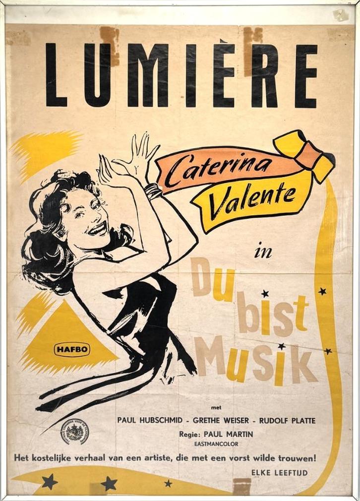 Poster  "Caterina Valente ", Verzamelen, Merken en Reclamevoorwerpen, Gebruikt, Reclamebord, Ophalen of Verzenden