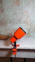 Vintage oranje klemspot space age jaren ’70 Philips, Metaal of Aluminium, Ophalen of Verzenden, Plafondspot of Wandspot, Vintage, Space age, jaren 70