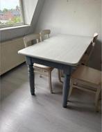 Witte brocante eettafel, Huis en Inrichting, Tafels | Eettafels, Ophalen, Gebruikt, 100 tot 150 cm, 50 tot 100 cm