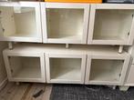 2 leuke witte kastjes met glazen deurtjes, Ophalen, Gebruikt, Minder dan 150 cm, Minder dan 100 cm