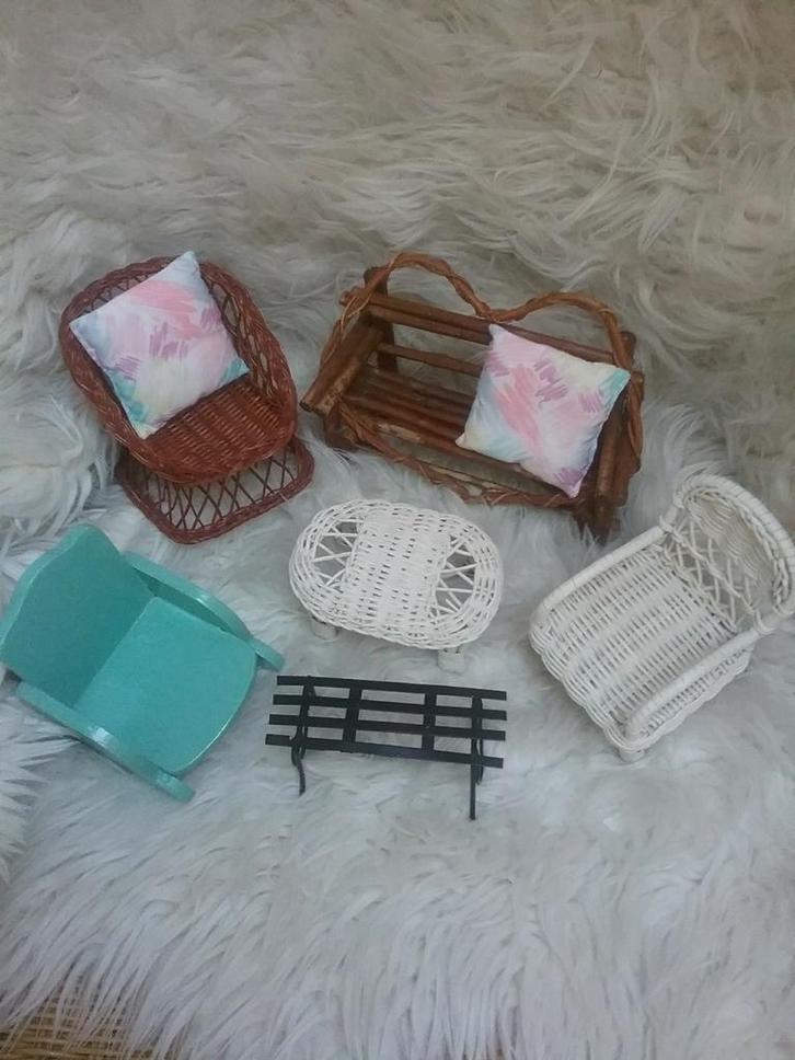 Vintage meubeltjes voor BARBIEHUIS of ander groot poppenhuis, Verzamelen, Poppenhuizen en Toebehoren, Gebruikt, Overige typen