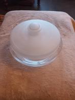 Glazen schaal Leerdam  met  matglazen deksel, Ophalen of Verzenden, Gebruikt