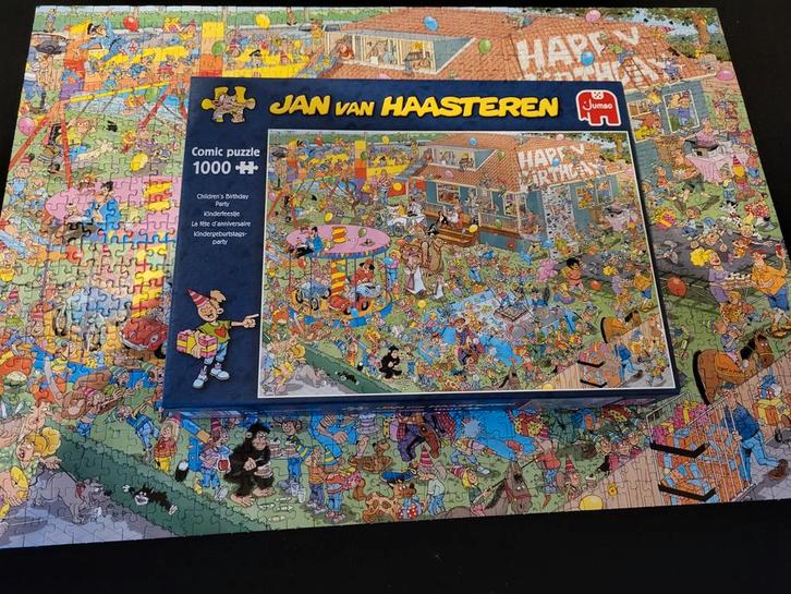 Jan van Haasteren Kinderfeestje 1000, Hobby en Vrije tijd, Denksport en Puzzels, Zo goed als nieuw, Legpuzzel, 500 t/m 1500 stukjes