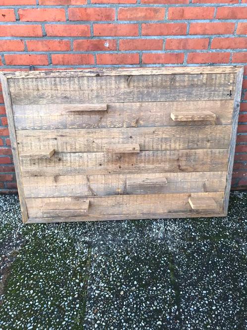 Prachtige grote massief houten Wandplak met Opzet Plankjes, Huis en Inrichting, Woonaccessoires | Wandplanken en Boekenplanken