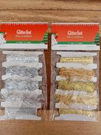 Glitterlint Goud en Zilver, Hobby en Vrije tijd, Naaien en Fournituren, Ophalen of Verzenden, Nieuw, Lint, Band of Elastiek