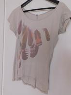 NafNaf dames T-shirt met print - M, Maat 38/40 (M), Beige, Ophalen of Verzenden, NafNaf