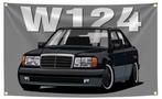 MERCEDES W124 BANNER 60X90 ZELDZAAM!! MET BEVESTIGGINGS OGEN, Ophalen of Verzenden, Nieuw