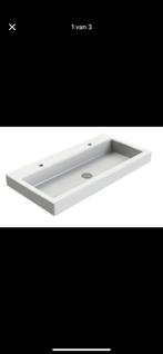 NIEUWE Wastafel mat wit / 2 kraangaten 100x45, Ophalen, Nieuw, 50 tot 100 cm, Minder dan 100 cm