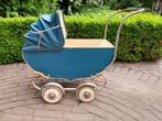 Poppenwagen petrol blauw antiek mooi object, Ophalen of Verzenden