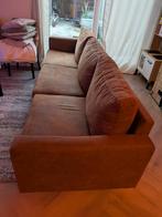 Bruine 3-zits bank met losse kussens, Huis en Inrichting, Banken | Bankstellen, Ophalen, Gebruikt, 75 tot 100 cm