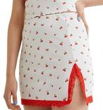 H&M Divided Mini-rok met Kersprint - Maat XS, H&M, Wit, Ophalen of Verzenden, Zo goed als nieuw