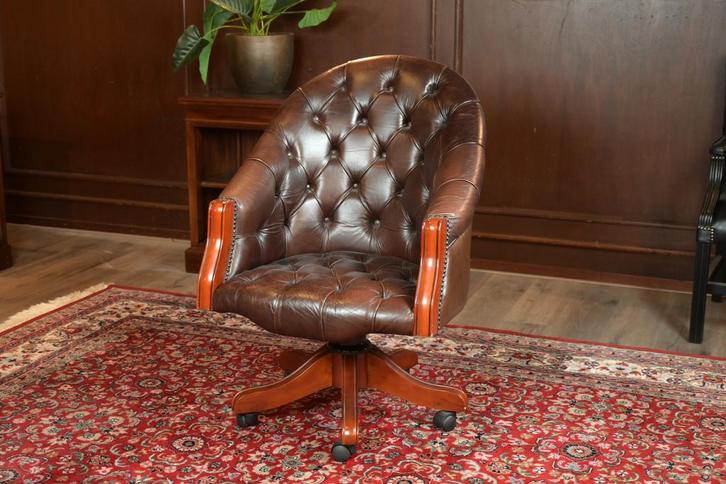 Chesterfield bureaustoel, Huis en Inrichting, Bureaustoelen, Zo goed als nieuw, Bureaustoel, Bruin, Ergonomisch, Ophalen of Verzenden