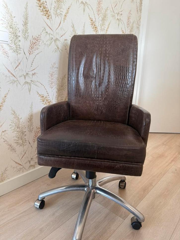 Bureaustoel Smania ROLLER! exclusief leer, Huis en Inrichting, Bureaustoelen, Gebruikt, Bureaustoel, Bruin, Ophalen of Verzenden