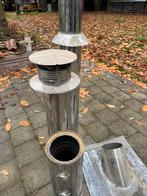 Dubbelwandig rvs kachel pijp met dakdoorvoer, Huis en Inrichting, Kachels, Ophalen, Zo goed als nieuw, Hout, Houtkachel