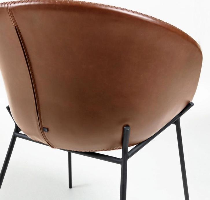 Eetkamerstoel congac 1 stuk, Huis en Inrichting, Stoelen, Zo goed als nieuw, Eén, Metaal, Zwart, Ophalen