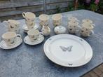 Theeservies met vlinders van Janneke Brinkman., Huis en Inrichting, Keuken | Servies, Gebruikt, Ophalen of Verzenden, Overige stijlen